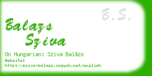 balazs sziva business card